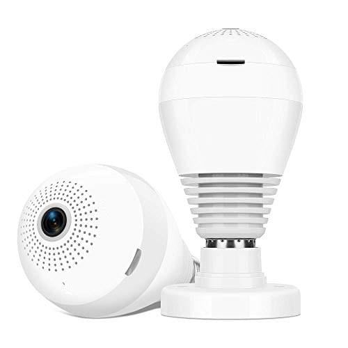 Finicky World 360 Degree 1080p HD WiFi Wireless Panoramic Bulb 360° IP Camera with Night Vision