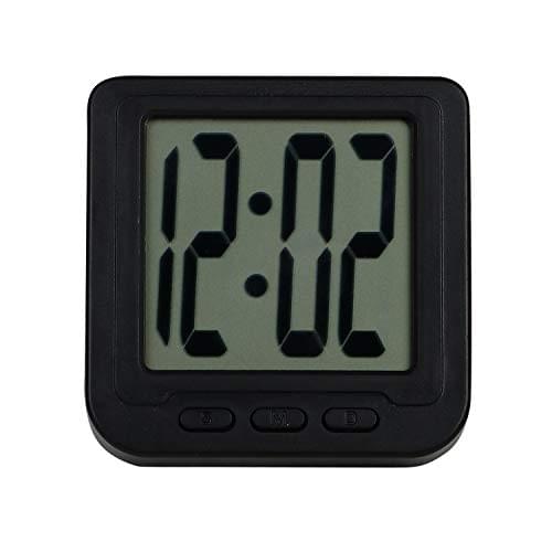 FEDUS Plastic Digital Magnet LED Date and Time Clock with Flexible Back Stand (Black)