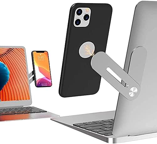 Side Mount Clip on Monitor Magnetic Laptop Stand with Phone Holder