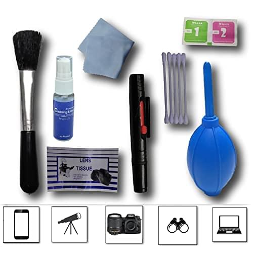 9 in 1 Multi-Purpose Cleaning Kit for Cameras, Lenses, Binoculars, LCD, Laptops, Desktops, Keyboards, etc