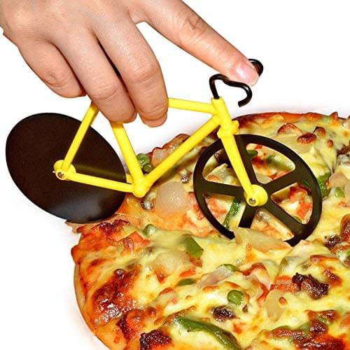 Unique Plastic Cycle Wheel Pizza Cutter with Stainless Steel Blades