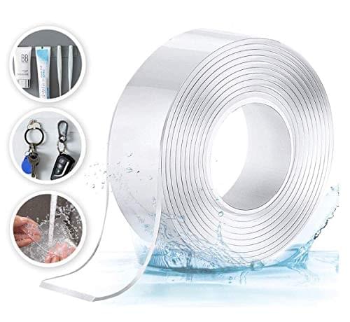 BETA Double Sided Adhesive Tape, Transparent Strong Adhesive Traceless Tape Removable Washable