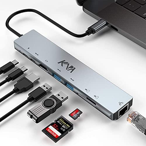 USB C Type HUB 8 in 1 Adapter, Multi Por...