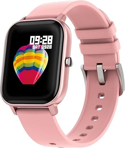 Fire-Boltt SpO2 Full Touch 1.4 inch Smart Watch 400 Nits Peak Brightness Metal Body 8 Days Battery Life with 24*7 Heart Rate Monitoring IPX7 with Blood Oxygen, Fitness, Sports & Sleep Tracking (Pink)